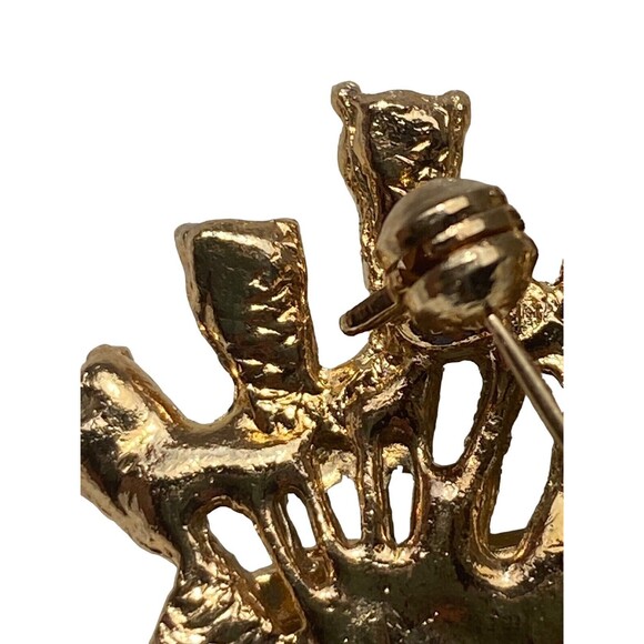 Rare Vintage Peacock Brooch Pin Green Dark Blue Enamel 1.5” - Picture 5 of 8